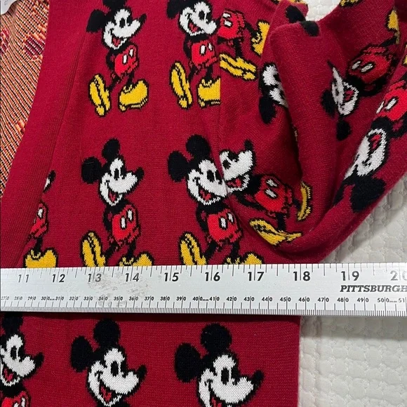 Disney Mickey Mouse Red Cardigan Sweater Sz small Graphic Knit Button Front - Picture 4 of 5